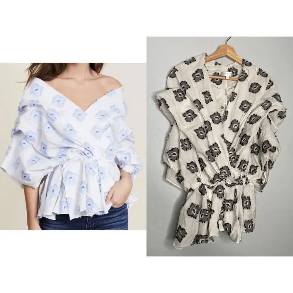 Caroline Constas Marcella Gathered Flower Top